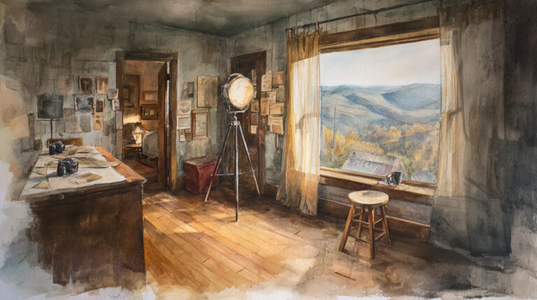 Bright room with mountain views, rustic decor, representing Eastern KY Title, Kentucky Title Company, Real Estate Closing, Title Insurance, Lewis County, Wolfe County, Escrow Services, Residential and Commercial Title Search.